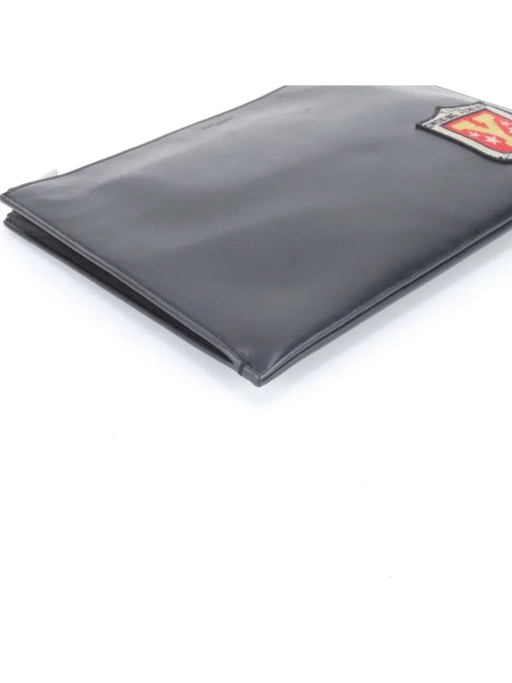 ★SOLD★ Saint Laurent YSL Yves Smoking Forever Patch Leather Clutch Pouch - Picture 3 of 8